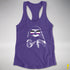 Pride Sloth Asexual Flag Sunglasses Women's Racerback Tank - Purple